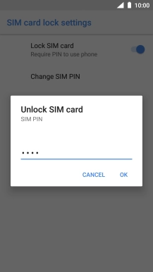 Key in your SIM PIN and press OK. The default SIM PIN is 0000.