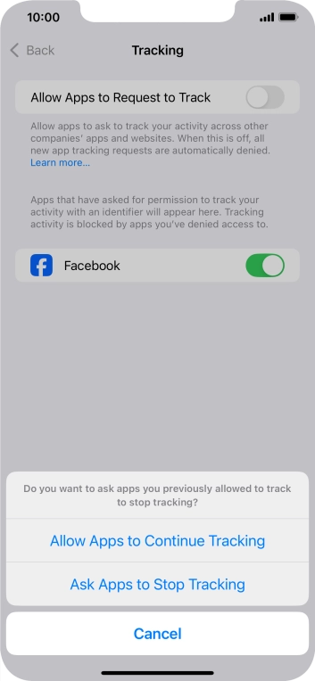 If you turn off the function, press the required setting.