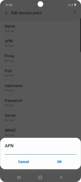 Key in wap.o2.co.uk and press OK.