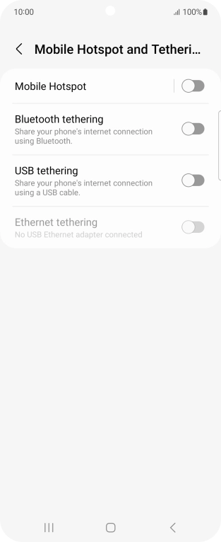 Press Mobile Hotspot.