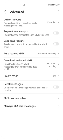 Press SMS centre number.