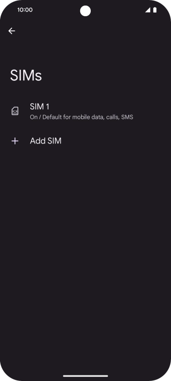 Press the name of the SIM.