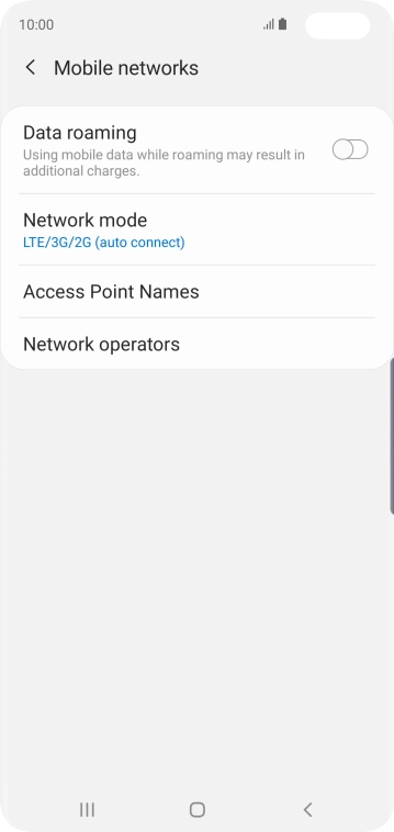 Press Network mode.