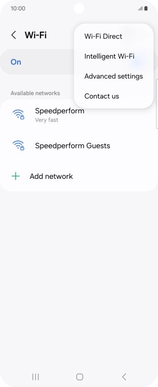 Press Intelligent Wi-Fi. Press Intelligent Wi-Fi.