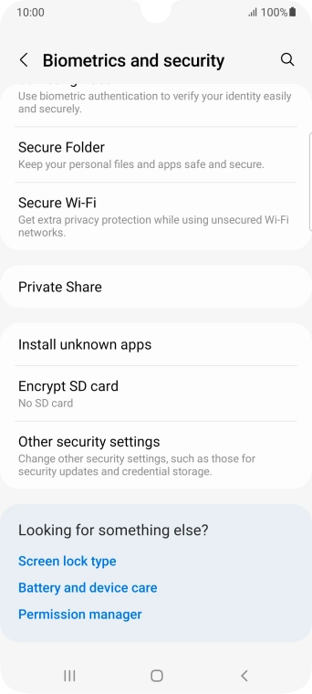 Press Other security settings.