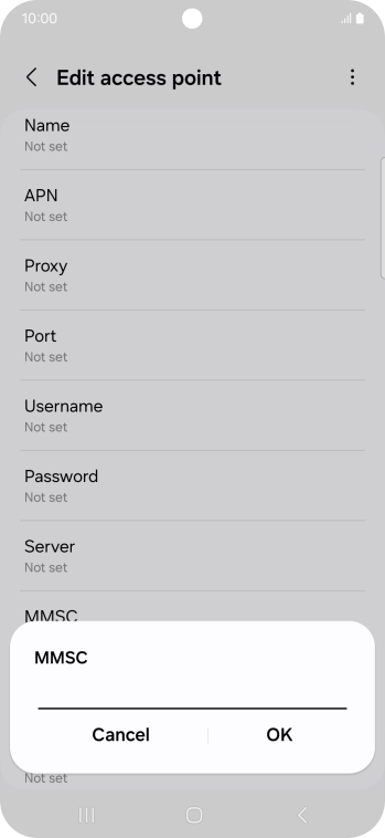 Key in http://mmsc.mms.o2.co.uk:8002 and press OK.