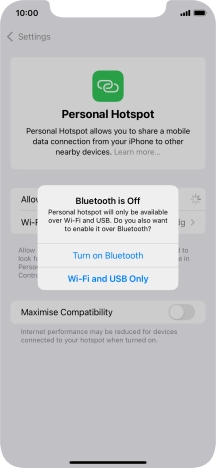 If WiFi is turned on, press Wi-Fi and USB Only.