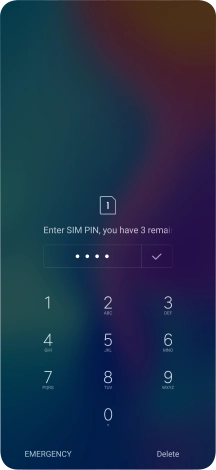 Key in your SIM PIN and press the confirm icon. The default SIM PIN is 0000.