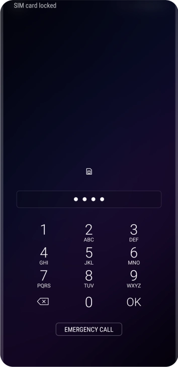 Key in your SIM PIN and press OK. The default SIM PIN is 0000.