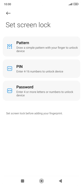 Press the required phone lock code and follow the instructions on the screen to create an additional phone lock code.