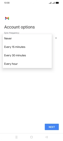 Press the required setting.