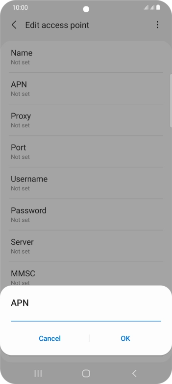 Key in mobile.o2.co.uk and press OK.