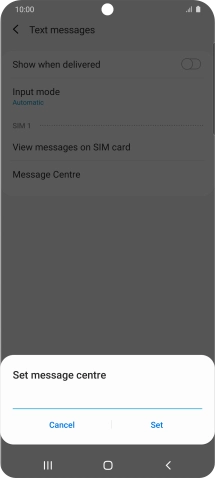 Key in +447802000332 and press Set.