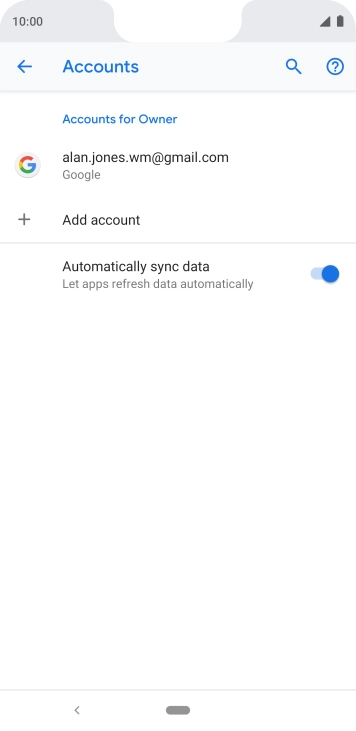 Press the required account.