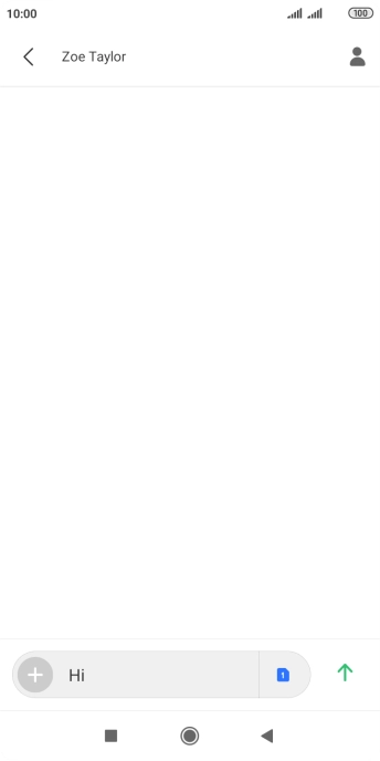 Press the send icon when you've finished your text message.