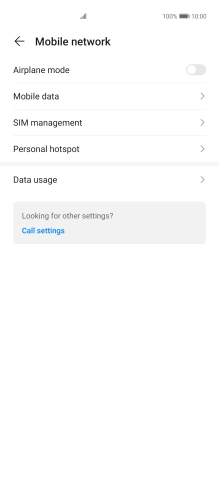 Press Mobile data.