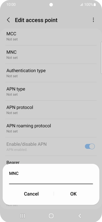 Key in 10 and press OK.