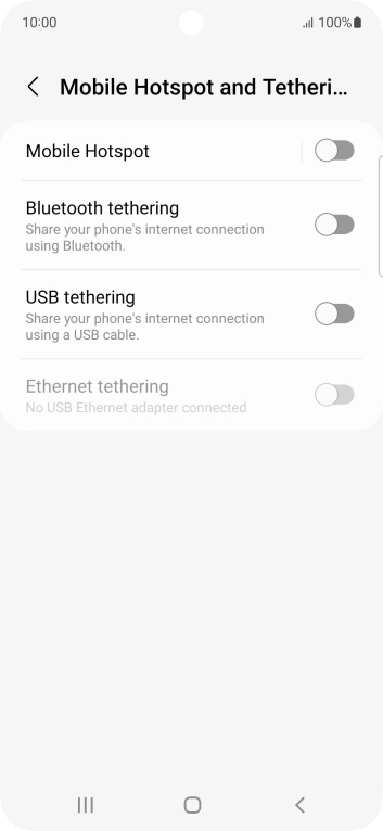 Press Mobile Hotspot.