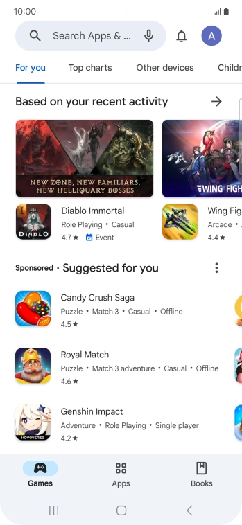 Press the profile icon. Press the profile icon.