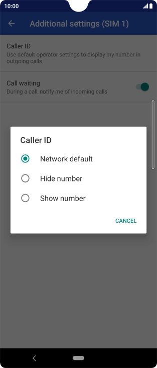 Press Show number to turn on caller identification.