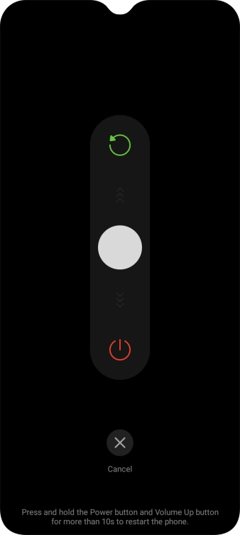Press and drag the circle downwards.
