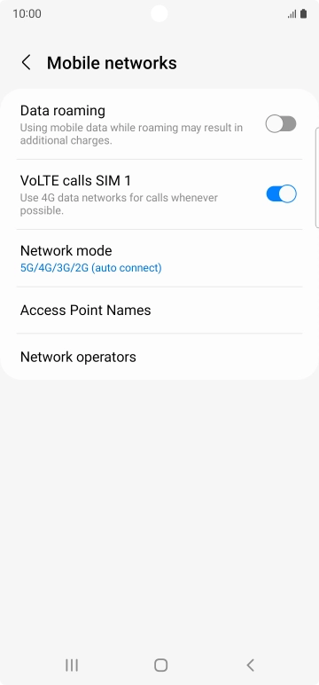 Press Network mode.