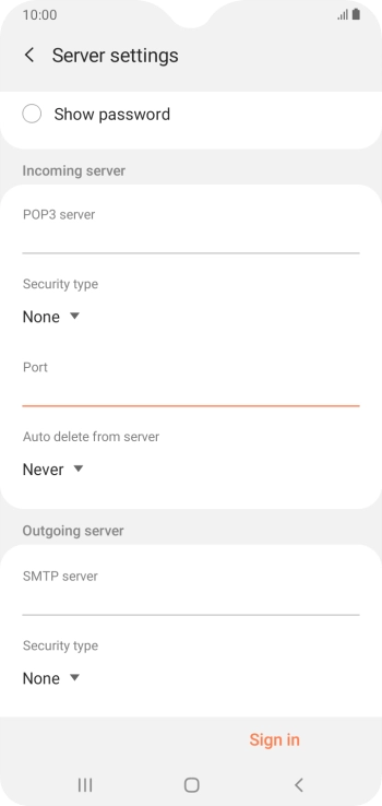 Press the drop down list below 'Auto delete from server'. Press the drop down list below 'Auto delete from server'.