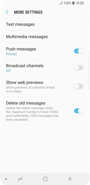 Press Text messages.