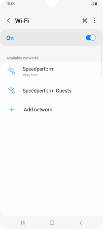 Press the required WiFi network.