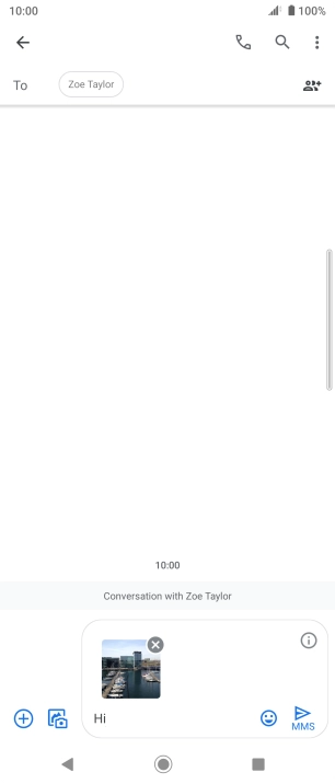 Press the send icon when you've finished your picture message.