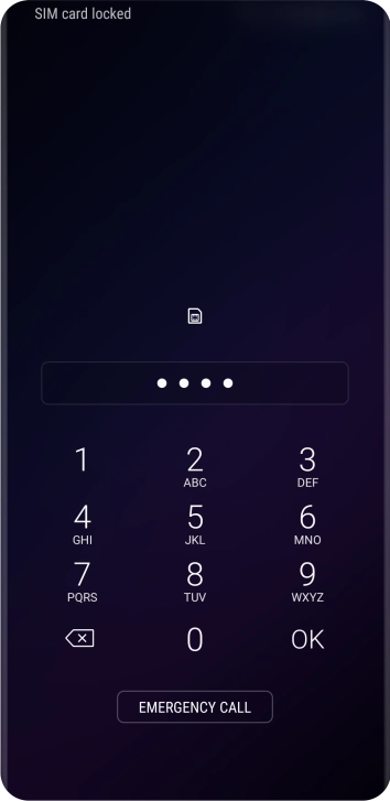 Key in your SIM PIN and press OK. The default SIM PIN is 0000.