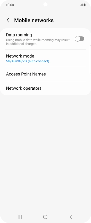 Press Network mode.