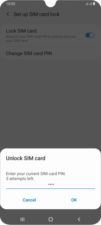 Key in your SIM PIN and press OK The default SIM PIN is 0000.