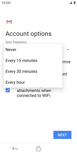 Press the required setting. Press the required setting.
