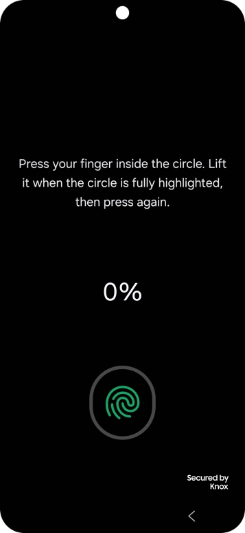 Follow the instructions on the screen to create the lock code using your fingerprint.
