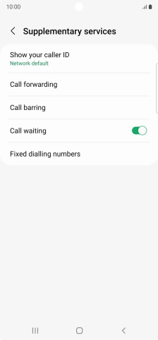 Press the indicator next to 'Call waiting' to turn the function on or off.