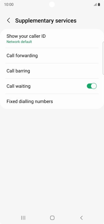 Press the indicator next to 'Call waiting' to turn the function on or off.