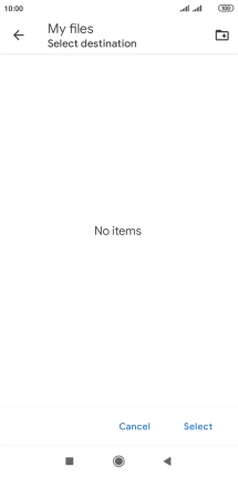 To create a new folder, press the new folder icon and follow the instructions on the screen to create a new folder.