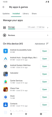 Press the required app.