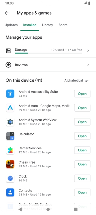 Press the required app.