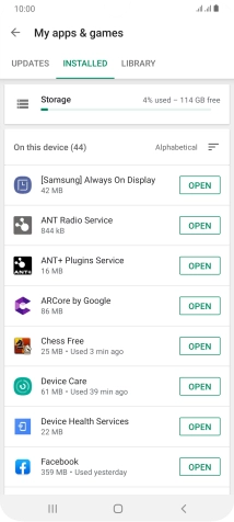 Press the required app.