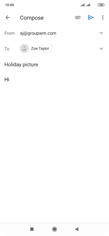 Press the attachment icon.