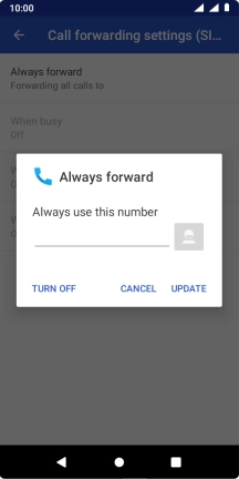 Press TURN OFF.