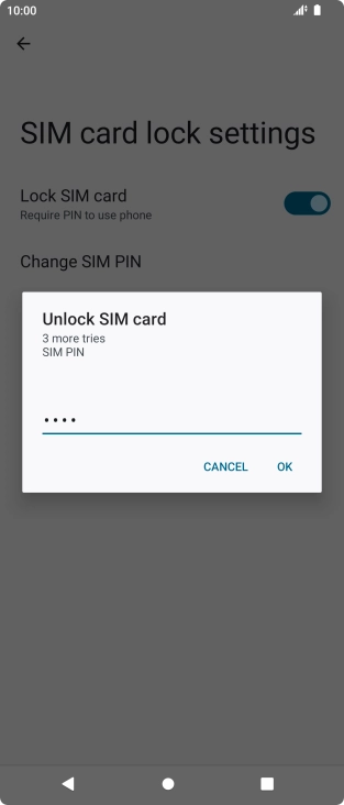 Key in your SIM PIN and press {OK. The default SIM PIN is 0000.