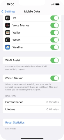 Press the indicator next to 'Wi-Fi Assist' to turn the function on or off.
