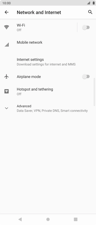 Press Mobile network. Press Mobile network.