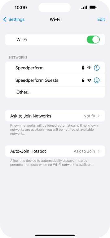 Press the required WiFi network and key in the password for the WiFi network.