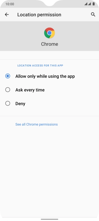 Press the required setting.