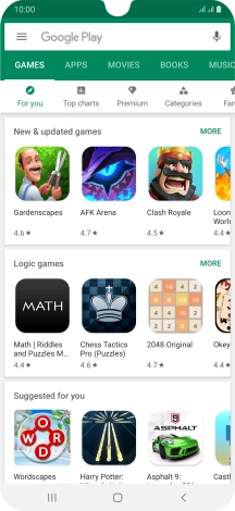 Press the search field.