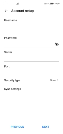 Press the field below 'Port' and key in 110.